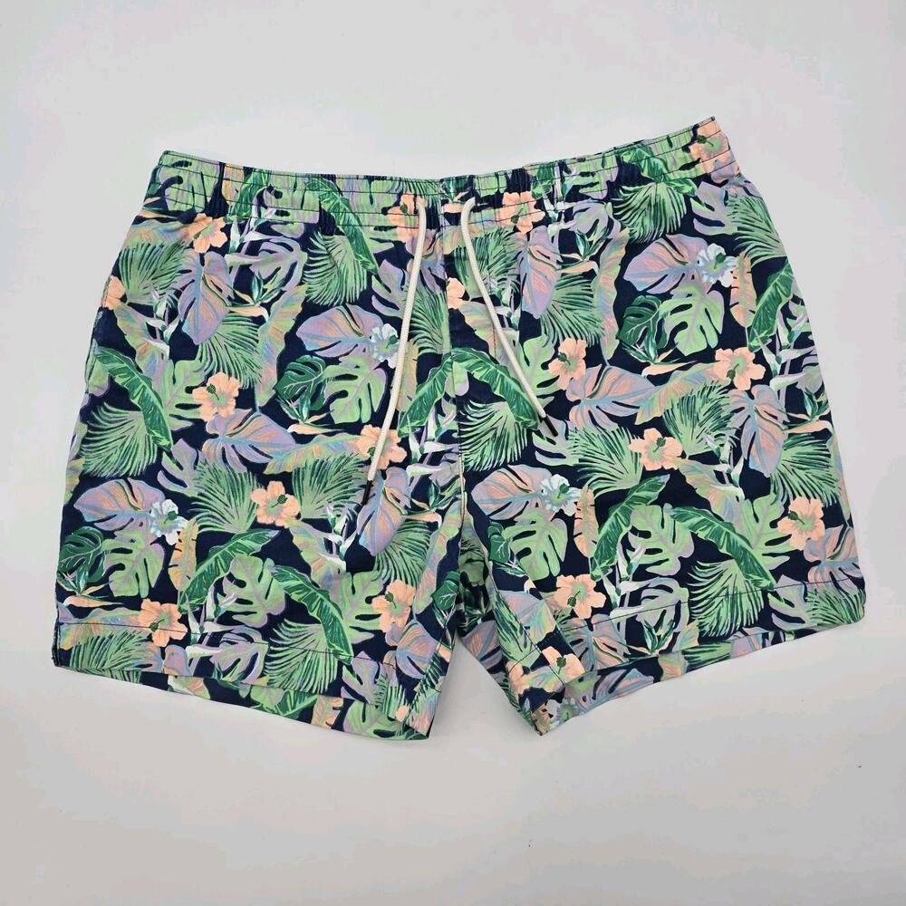 Chubbies Shorts Mens Large 5.5 Inch Originals Casual Twill Drawstring Monstera